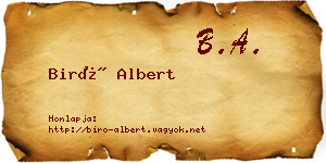 Biró Albert névjegykártya