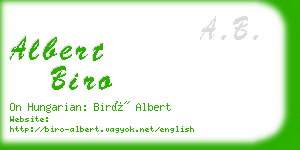 albert biro business card